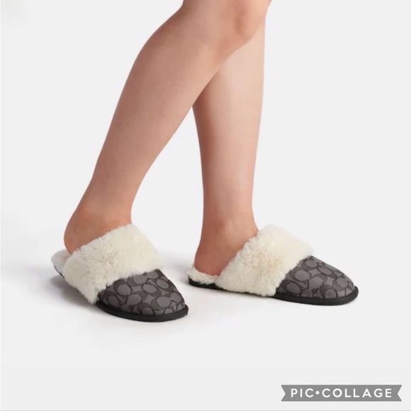 Coach Ziva slipper size 8 black/coal Newπ₯ - Picture 6 of 8